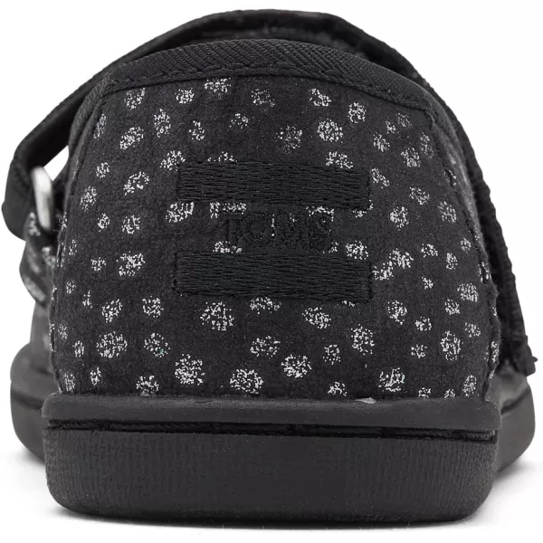 TOMS Silver Iridescent Glimmer Tiny Mary Jane Flat 10011521Black Foil