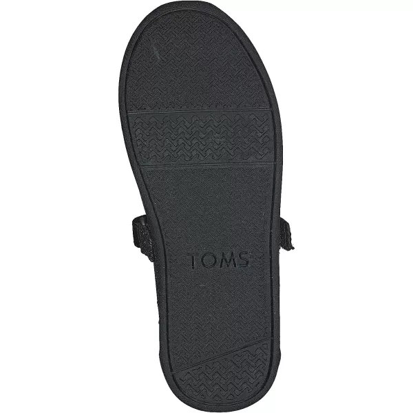 TOMS Silver Iridescent Glimmer Tiny Mary Jane Flat 10011521Black Iridescent Glimmer