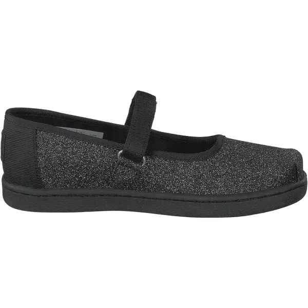 TOMS Silver Iridescent Glimmer Tiny Mary Jane Flat 10011521Black Iridescent Glimmer