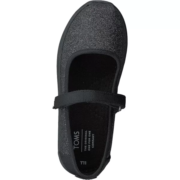 TOMS Silver Iridescent Glimmer Tiny Mary Jane Flat 10011521Black Iridescent Glimmer