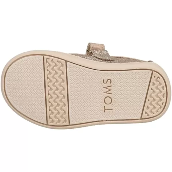 TOMS Silver Iridescent Glimmer Tiny Mary Jane Flat 10011521Champagne Iridescent Glimmer