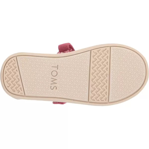TOMS Silver Iridescent Glimmer Tiny Mary Jane Flat 10011521Dark Rose