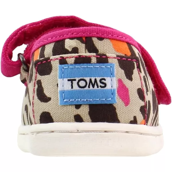 TOMS Silver Iridescent Glimmer Tiny Mary Jane Flat 10011521Fuchsia Floral Leopard