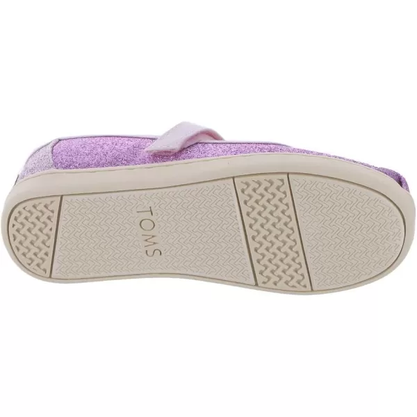 TOMS Silver Iridescent Glimmer Tiny Mary Jane Flat 10011521Lilac Mauve Glimmer