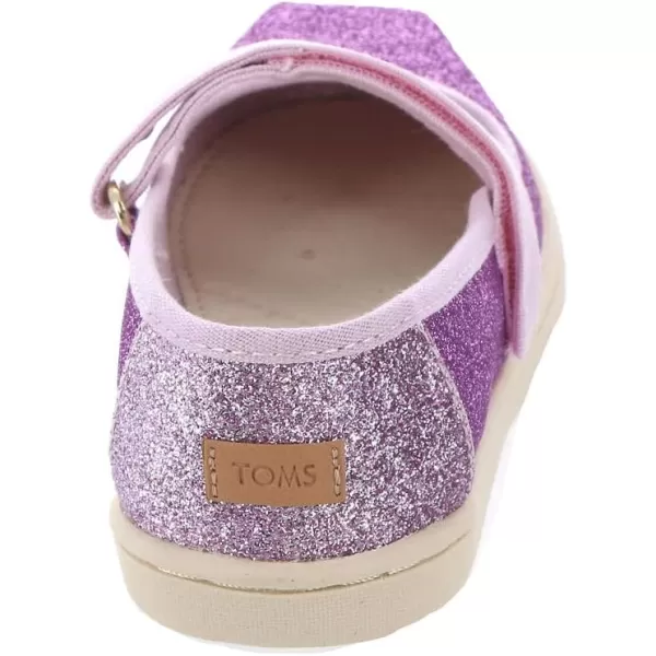 TOMS Silver Iridescent Glimmer Tiny Mary Jane Flat 10011521Lilac Mauve Glimmer