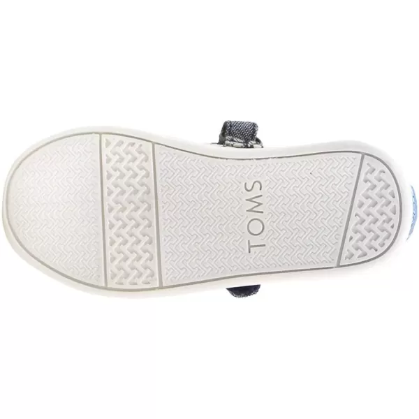 TOMS Silver Iridescent Glimmer Tiny Mary Jane Flat 10011521Navy
