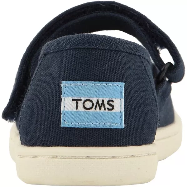 TOMS Silver Iridescent Glimmer Tiny Mary Jane Flat 10011521Navy Canvas