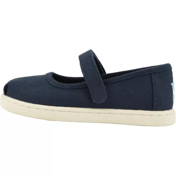TOMS Silver Iridescent Glimmer Tiny Mary Jane Flat 10011521Navy Canvas
