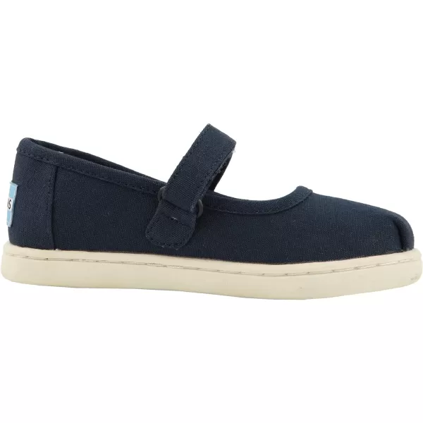 TOMS Silver Iridescent Glimmer Tiny Mary Jane Flat 10011521Navy Canvas