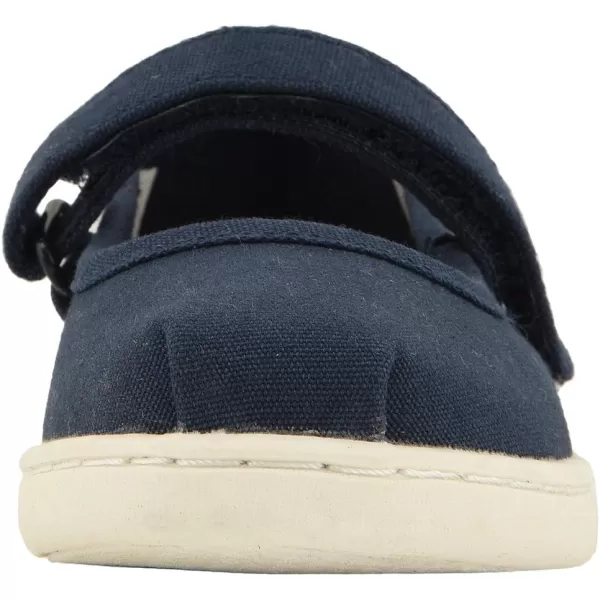 TOMS Silver Iridescent Glimmer Tiny Mary Jane Flat 10011521Navy Canvas