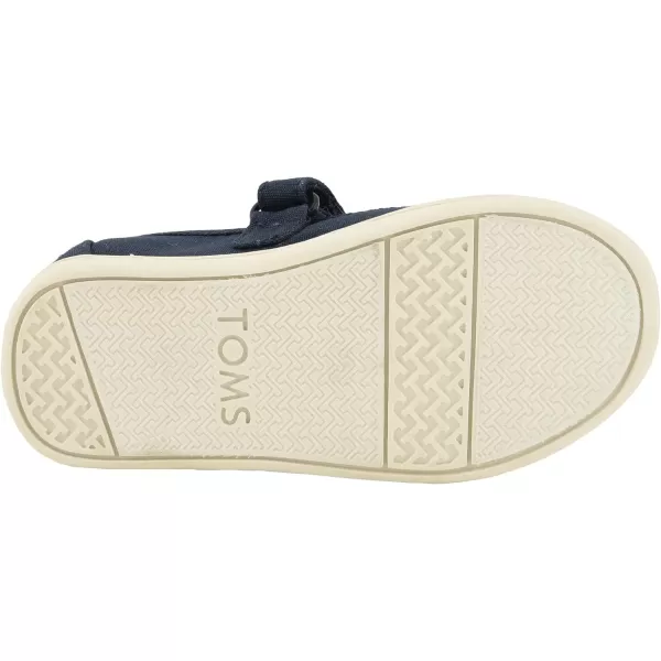TOMS Silver Iridescent Glimmer Tiny Mary Jane Flat 10011521Navy Canvas