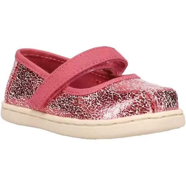TOMS Silver Iridescent Glimmer Tiny Mary Jane Flat 10011521Pink