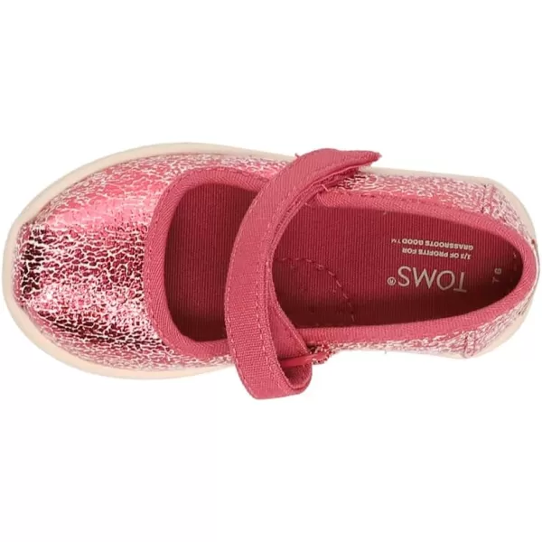 TOMS Silver Iridescent Glimmer Tiny Mary Jane Flat 10011521Pink