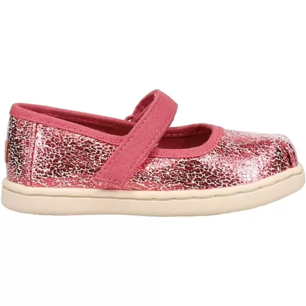 TOMS Silver Iridescent Glimmer Tiny Mary Jane Flat 10011521Pink