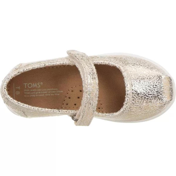 TOMS Silver Iridescent Glimmer Tiny Mary Jane Flat 10011521Rose Gold