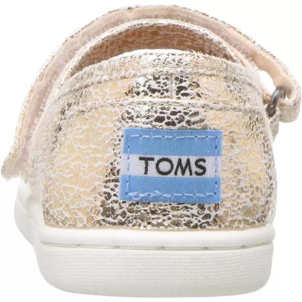 TOMS Silver Iridescent Glimmer Tiny Mary Jane Flat 10011521Rose Gold