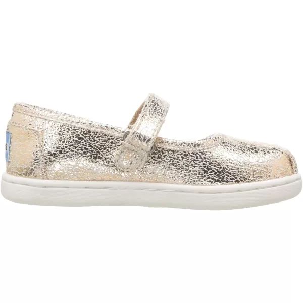 TOMS Silver Iridescent Glimmer Tiny Mary Jane Flat 10011521Rose Gold
