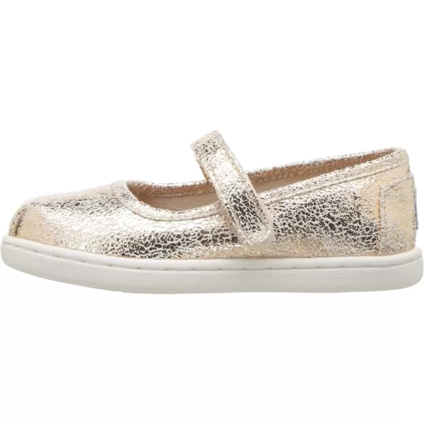TOMS Silver Iridescent Glimmer Tiny Mary Jane Flat 10011521Rose Gold