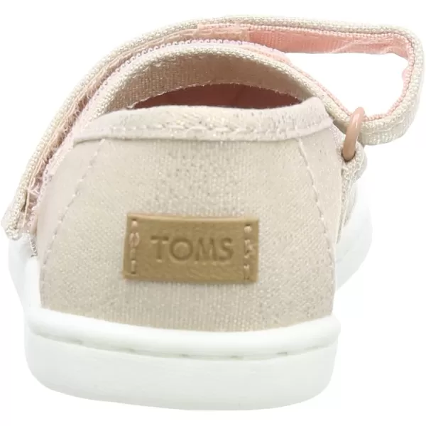 TOMS Silver Iridescent Glimmer Tiny Mary Jane Flat 10011521Rose Gold Iridescent Foil