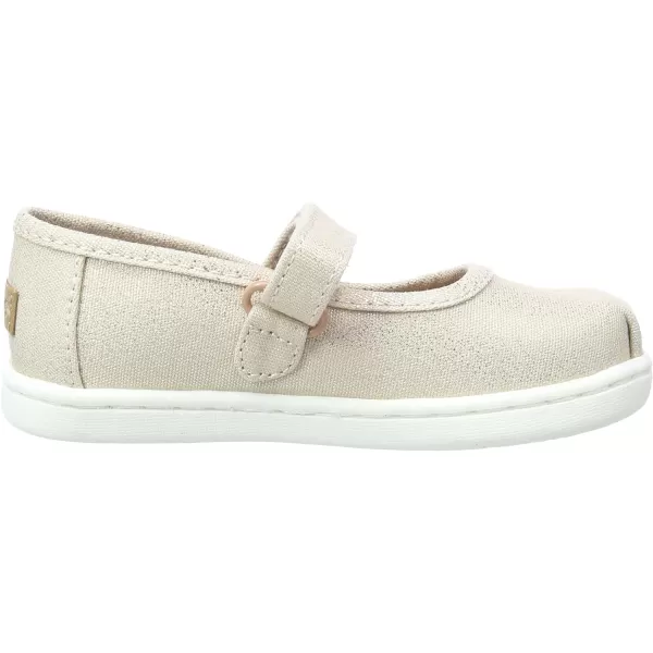 TOMS Silver Iridescent Glimmer Tiny Mary Jane Flat 10011521Rose Gold Iridescent Foil