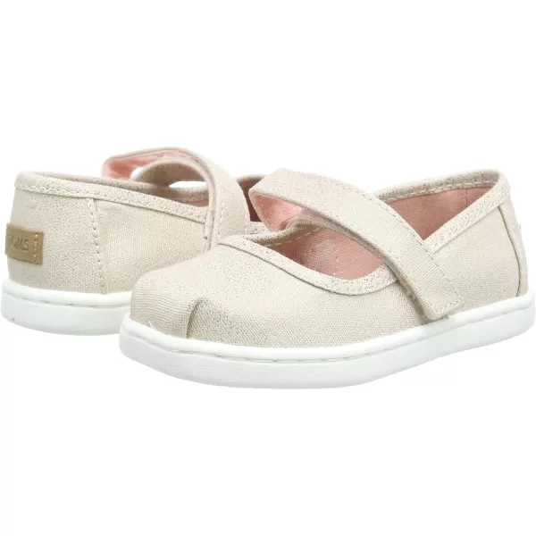 TOMS Silver Iridescent Glimmer Tiny Mary Jane Flat 10011521Rose Gold Iridescent Foil