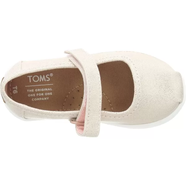 TOMS Silver Iridescent Glimmer Tiny Mary Jane Flat 10011521Rose Gold Iridescent Foil