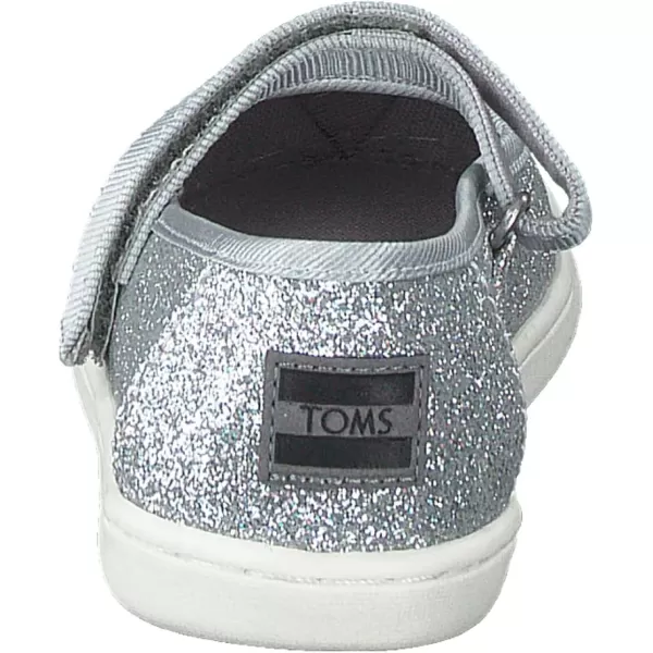 TOMS Silver Iridescent Glimmer Tiny Mary Jane Flat 10011521Silver Iridescent Glimmer