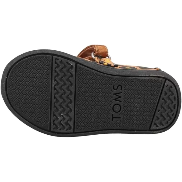 TOMS Silver Iridescent Glimmer Tiny Mary Jane Flat 10011521Toffee Cheepard Print