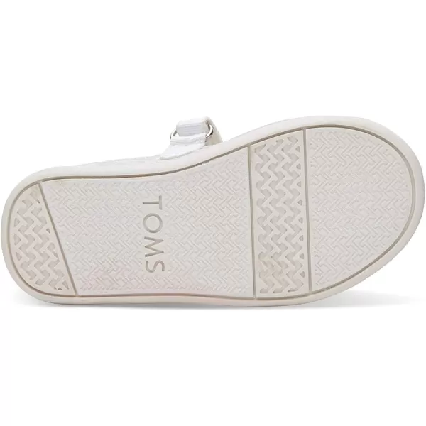 TOMS Silver Iridescent Glimmer Tiny Mary Jane Flat 10011521Whitepink