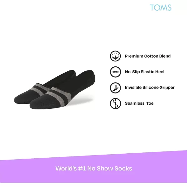 TOMS Ultimate No Show Socks NonSlip Low Cut Invisible Single PairBlack