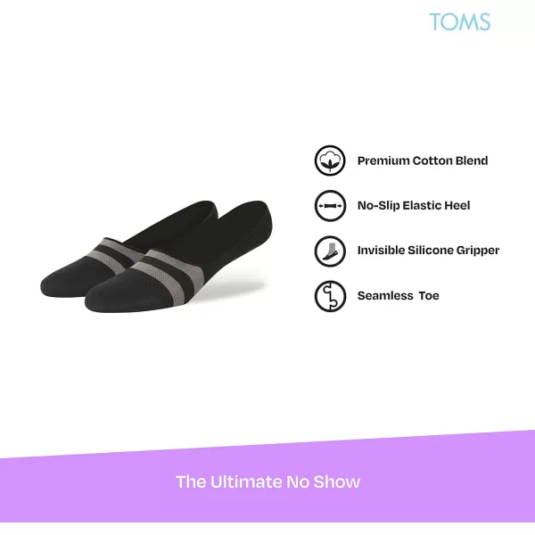TOMS Ultimate No Show Socks NonSlip Low Cut Invisible Single PairBlack 3 Pack