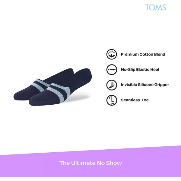 TOMS Ultimate No Show Socks NonSlip Low Cut Invisible Single PairBlue 3 Pack
