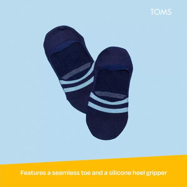 TOMS Ultimate No Show Socks NonSlip Low Cut Invisible Single PairBlue 3 Pack