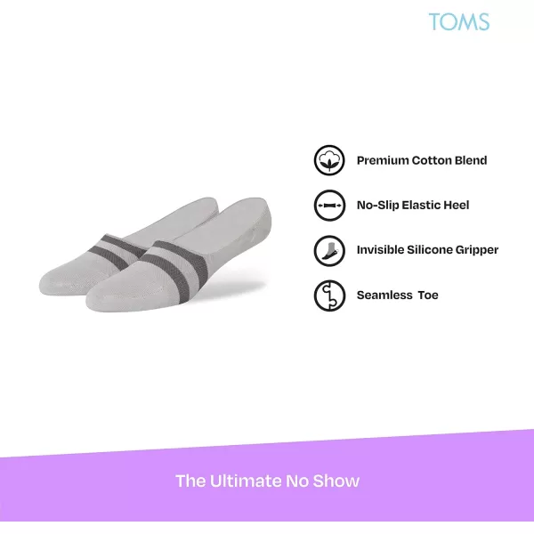 TOMS Ultimate No Show Socks NonSlip Low Cut Invisible Single PairGray
