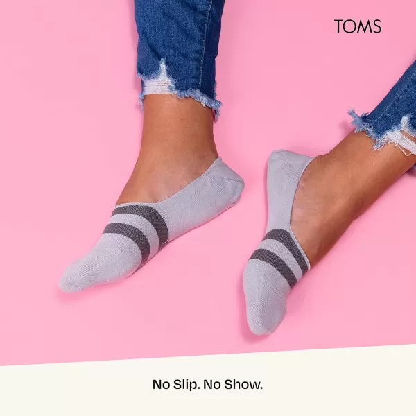 TOMS Ultimate No Show Socks NonSlip Low Cut Invisible Single PairGrey