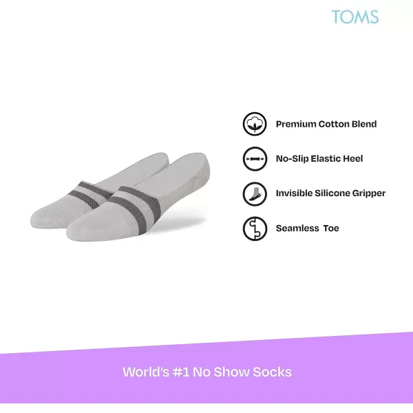 TOMS Ultimate No Show Socks NonSlip Low Cut Invisible Single PairGrey