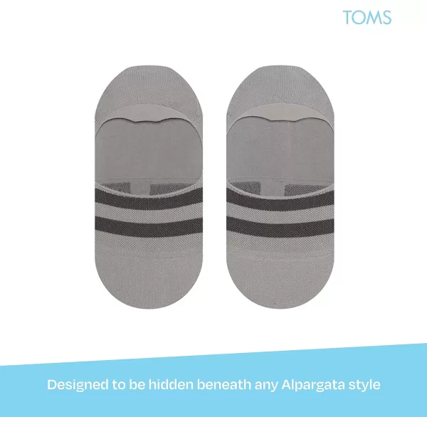 TOMS Ultimate No Show Socks NonSlip Low Cut Invisible Single PairGrey