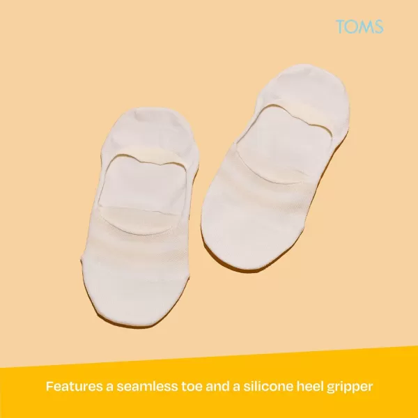 TOMS Ultimate No Show Socks NonSlip Low Cut Invisible Single PairOffwhite 3 Pack