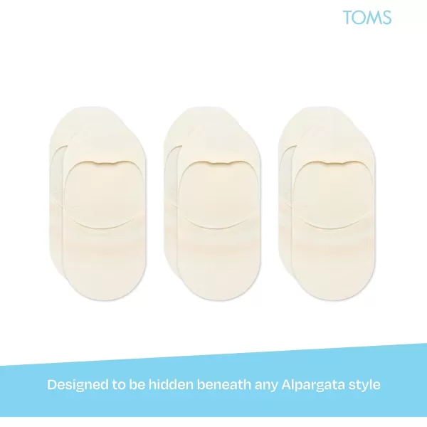 TOMS Ultimate No Show Socks NonSlip Low Cut Invisible Single PairOffwhite 3 Pack
