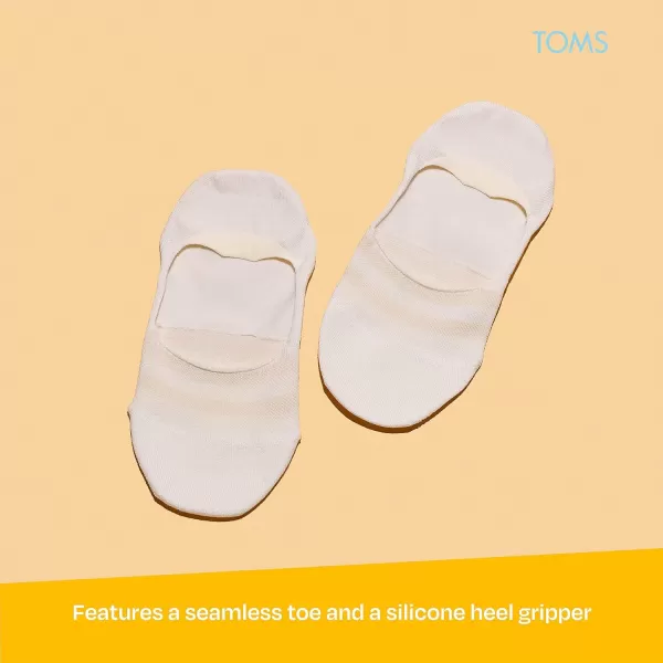 TOMS Ultimate No Show Socks NonSlip Low Cut Invisible Single PairOffwhite