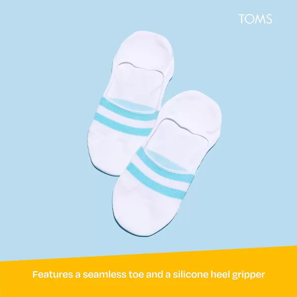 TOMS Ultimate No Show Socks NonSlip Low Cut Invisible Single PairWhite