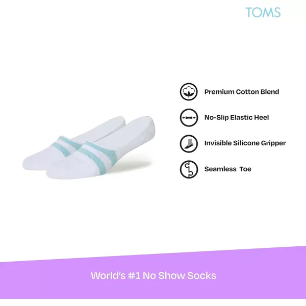 TOMS Ultimate No Show Socks NonSlip Low Cut Invisible Single PairWhite