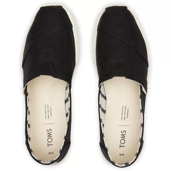 TOMS Womens Alpargata Cupsole Slip On Flats Casual  GreyBlack Heritage Canvas