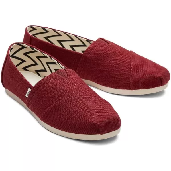TOMS Womens Alpargata Recycled Cotton Canvas Loafer FlatBlack Cherry