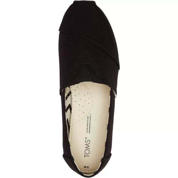 TOMS Womens Alpargata Recycled Cotton Canvas Loafer FlatBlackBlack Recycled Cotton Canvas
