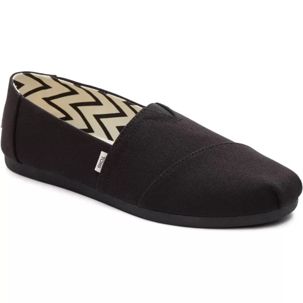 TOMS Womens Alpargata Recycled Cotton Canvas Loafer FlatBlackBlack Recycled Cotton Canvas