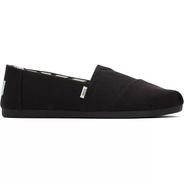 TOMS Womens Alpargata Recycled Cotton Canvas Loafer FlatBlackBlack Recycled Cotton Canvas