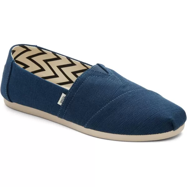 TOMS Womens Alpargata Recycled Cotton Canvas Loafer FlatBlue