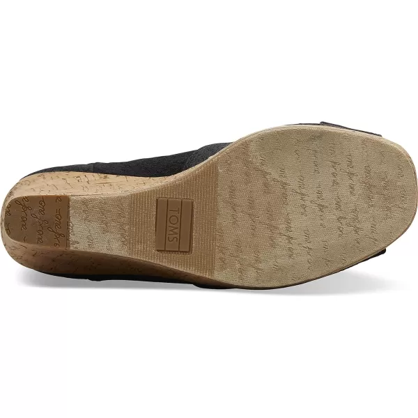 TOMS Womens Classic Espadrille Wedge SandalBlack Scattered Woven