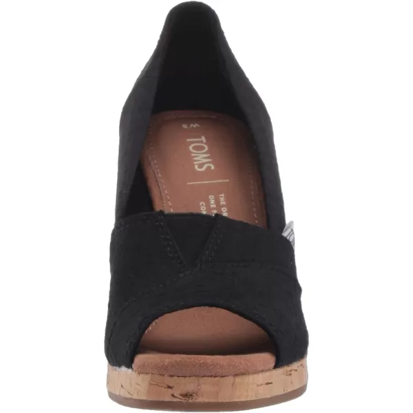 TOMS Womens Classic Espadrille Wedge SandalBlack Scattered Woven